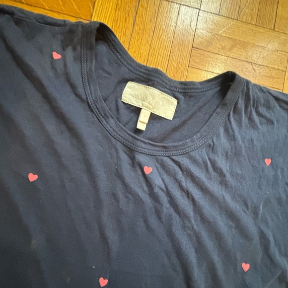 THE GREAT. rare navy with pink hearts crop style - Picture 2 of 4